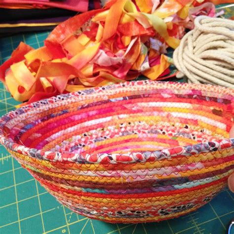 All New Tutorial: How To Make A Sewn Fabric + Rope Basket! – Cynthia Frenette | Fabric basket ...