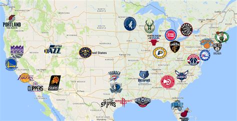 NBA Map | Nba basketball teams, Nba teams, Nba