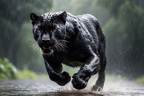 Premium AI Image | Create stunning image of a black panther running in ...