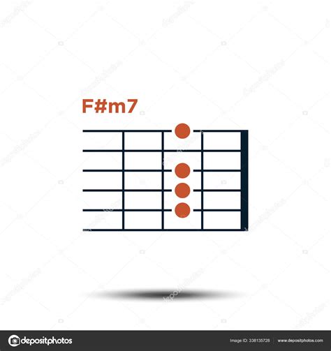 F#m7, Basic Guitar Chord Chart Icon Vector Template Stock Vector Image ...