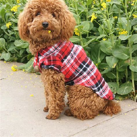 Dog Clothes Puppy Spring Summer Plaid Shirt Outfits Pet Clothing for Small Medium Dogs T shirts ...