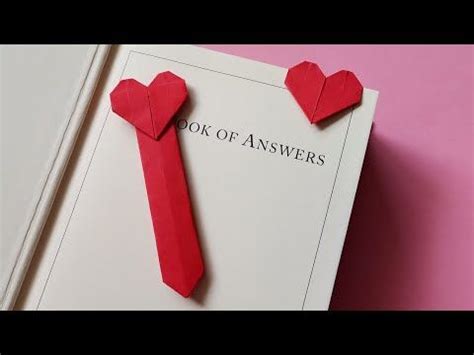 How to make origami heart bookmark | DIY heart shape paper bookmark ...