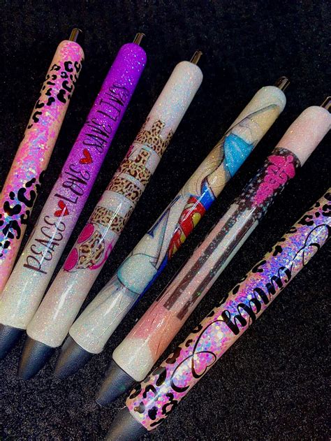 Personalized gel pens Full wrap designs black Gel Pens | Etsy