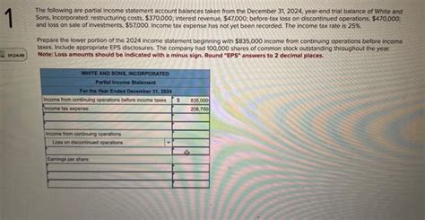 [Solved]: The following are partial income statement accoun