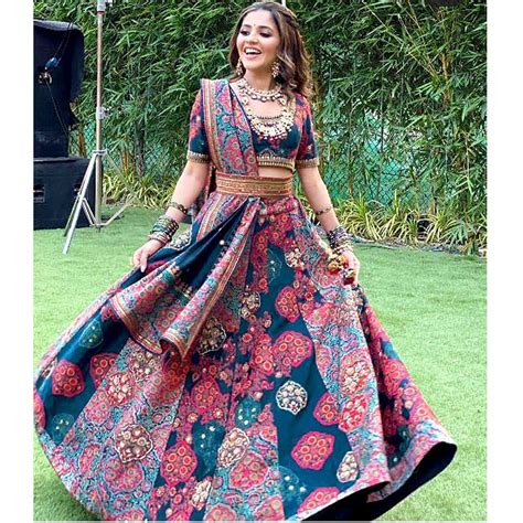 Designer Printed Multicolor Lehenga Choli Dupatta for Women & - Etsy