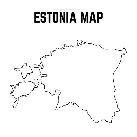 Outline Simple Map of Estonia 3087799 Vector Art at Vecteezy