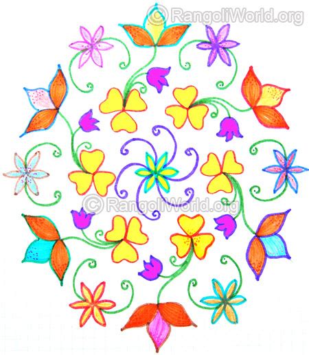 Diwali Kolam Designs 2014, 37 colorful kolam collections