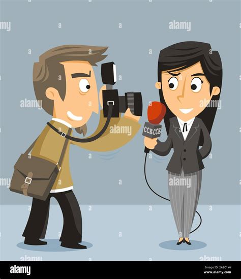 Journalist News Reporter With Camera, vector illustration cartoon Stock Vector Image & Art - Alamy