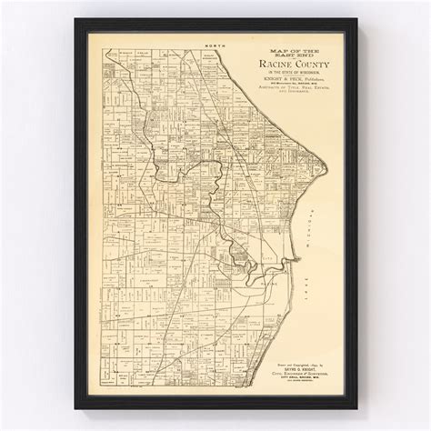 Racine County Wisconsin Map 1893 Old Map of Racine County - Etsy