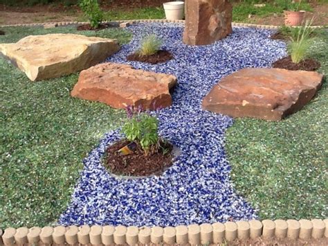 12 Dry River Bed Landscaping Made of Glass & River Rocks - Top Inspirations | Landscaping with ...