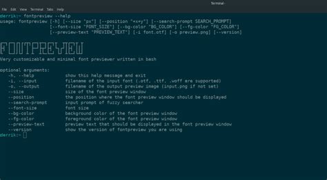 How to preview fonts in the command-line on Linux