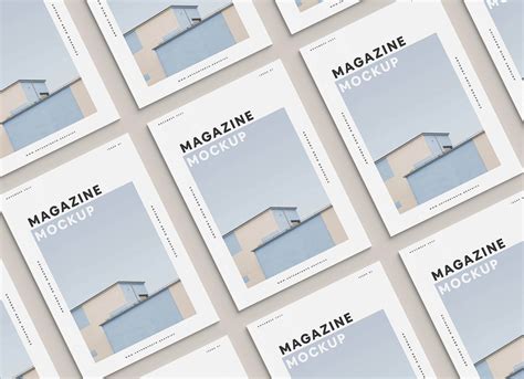 Free Grid Magazine Cover Mockup PSD - Good Mockups