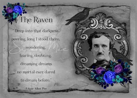 The Raven Quote Art Print by Edgar Allan Poe. Home Decor Wall | Etsy UK