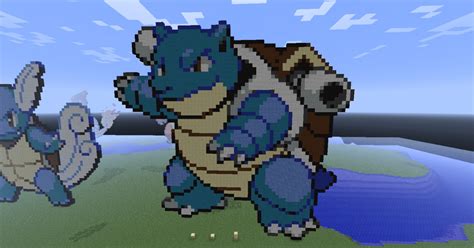 Blastoise Pixel Art Minecraft Project