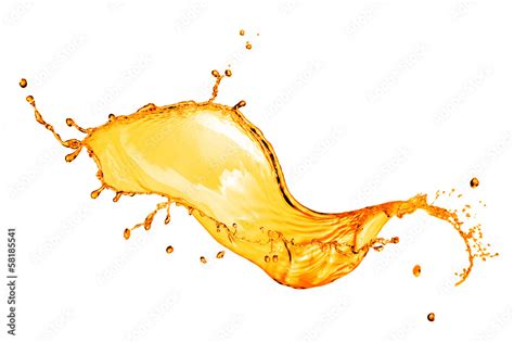 orange water splash isolated on white Stock Photo | Adobe Stock