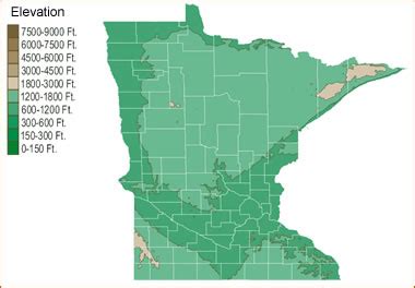 Minnesota Elevation Map