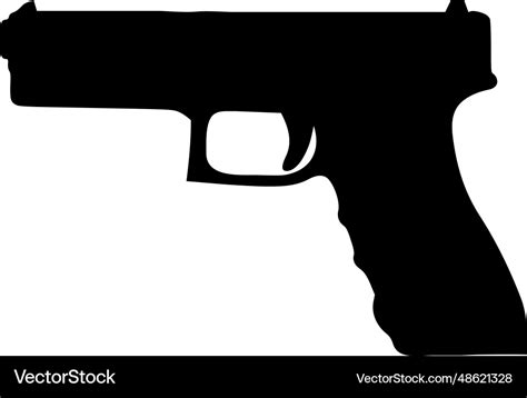 Gun icon in flat style black image Royalty Free Vector Image