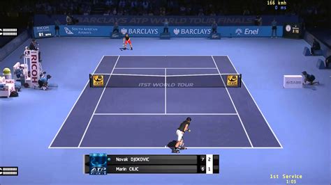 Tennis Video Game Simulation Novak Djokovic VS. Marin Cilic World Tour ...