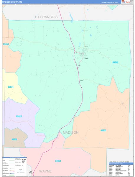 Wall Maps of Madison County Missouri - marketmaps.com