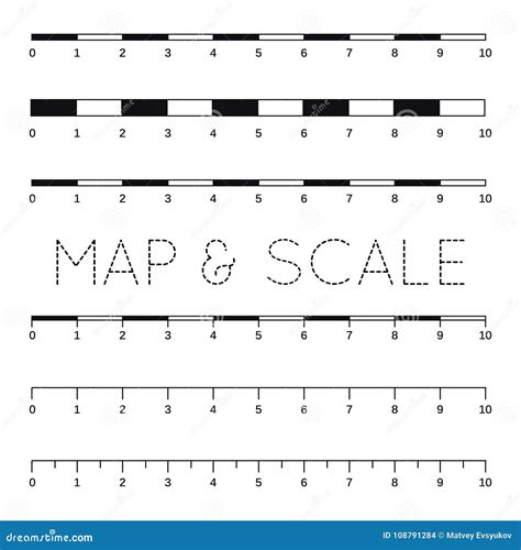 Map Scales Graphics For Measuring Distances. Scale Measure Map V Stock ...