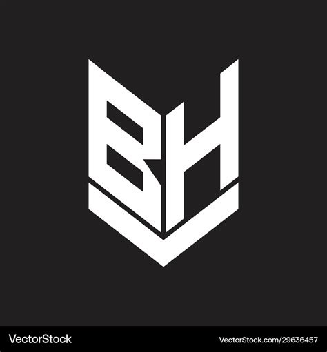 Bh logo monogram with emblem shield style design Vector Image