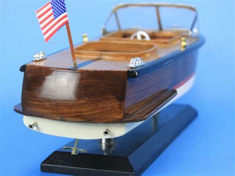 Buy Wooden Chris Craft Runabout Model Speedboat 14in - Model Ships