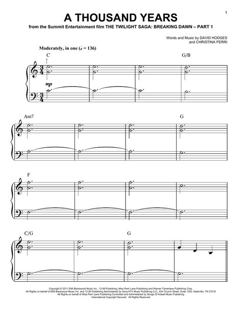 A Thousand Years | Sheet Music Direct