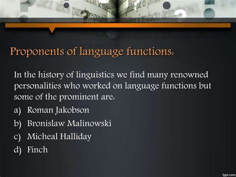 Language functions