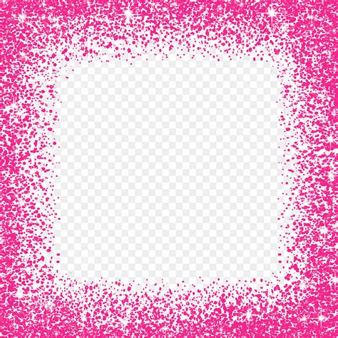 Pink Glitter Border PNG Picture, Pink Border Frame Glitter On Transparent Background, Shiny ...
