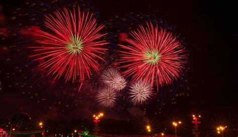 Premium Photo | Festive fireworks are launched at night