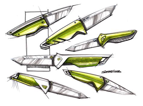 knife sketch | Croquis de produit, Dessin d'objet, Dessin couleur