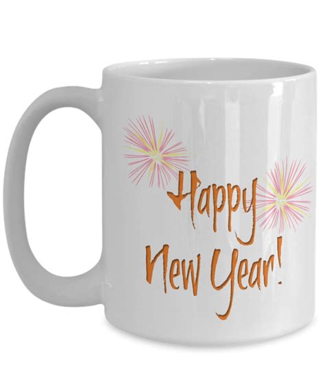 Happy New Year Coffee Cup. white Celebrate 2019. Fireworks - Etsy