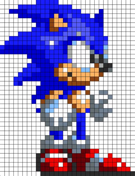 Classic Sonic Perler Bead Pattern | Bead Sprites | Characters Fuse Bead ...