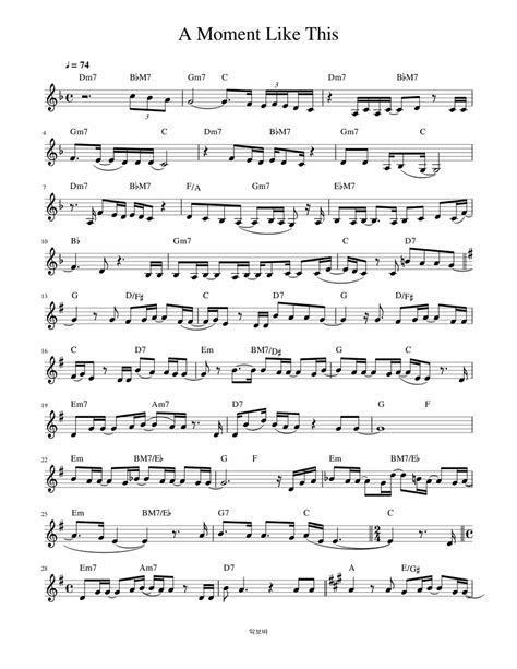 A Moment Like This Sheet music for Piano | Download free in PDF or MIDI ...