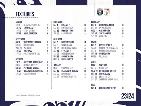 Albion's 2023/24 Sky Bet Championship fixtures announced | West ...