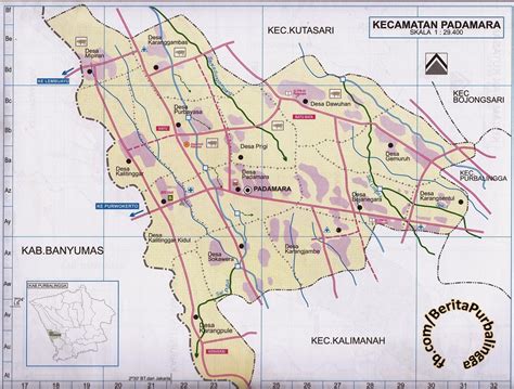 Peta Kecamatan Padamara (Kodepos: 53372) | Download Peta Purbalingga Lengkap | Ukuran Besar dan ...