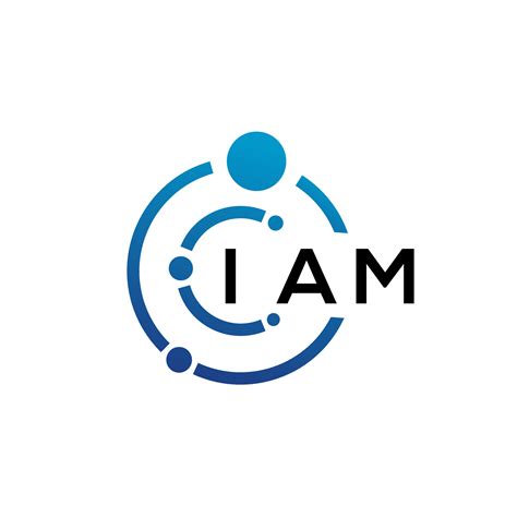 diseño de logotipo de tecnología de letra iam sobre fondo blanco. iam ...