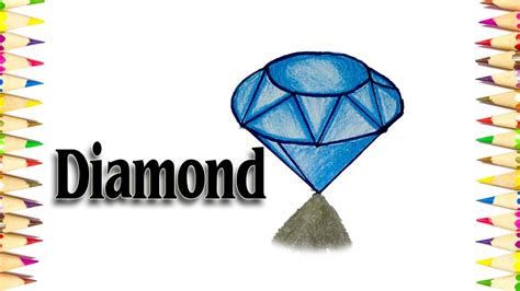 How to Draw a 3D Diamond - We Drawing 3D Tutorials - SLD - YouTube