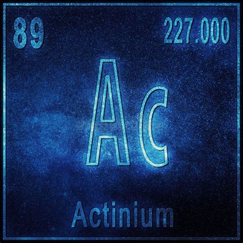 Actinium Chemical Element, Sign with Atomic Number and Atomic Weight Stock Illustration ...