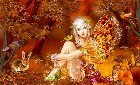 Autumn Fairy, pretty, art, autumn, bonito, woman, fantasy, girl ...