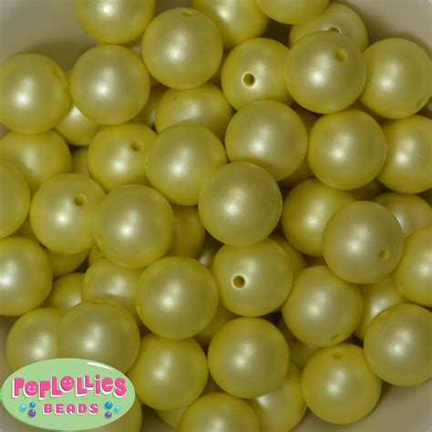 20mm Matte Pastel Yellow Acrylic Bubblegum Beads Bulk