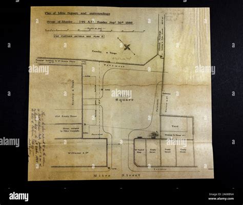 Replica memorabilia relating to Jack The Ripper: Detailed map of Mitre ...