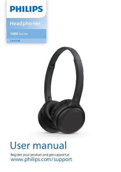 Philips TAH1108 Wireless Headphones User Manual - Safety Guidelines and ...