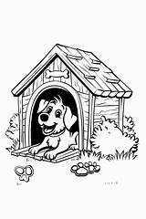 Relaxing In The Doghouse Content Dog Coloring Page With Name And  sketch template