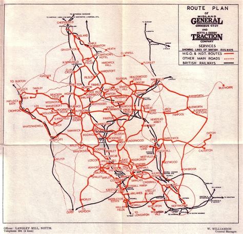 Midland General Omnibus Company Routes in 1953 - Midland General Omnibus Company