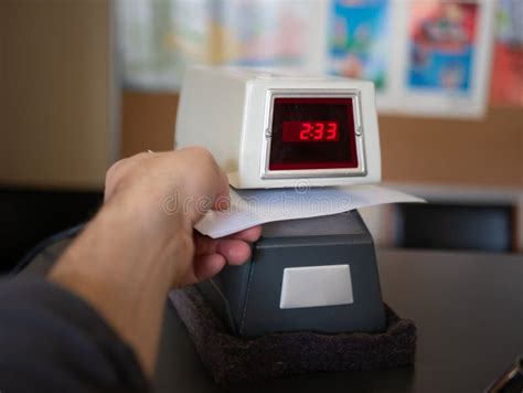 Electronic Time Recorder Machine in an Office Stock Image - Image of office, path: 179230067