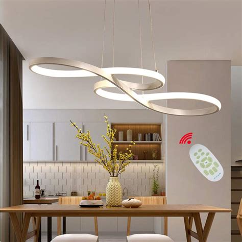 Buy LED Modern Pendant Light with Remote Dimmable Pendant Lighting Stepless Dimming Chandelier ...