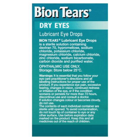 Bion Tears Lubricant Eye Drops 28 x 0.4mL Vials – Discount Chemist