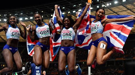 WATCH: Britain's winning 4x100m women's relay team roar on their male ...