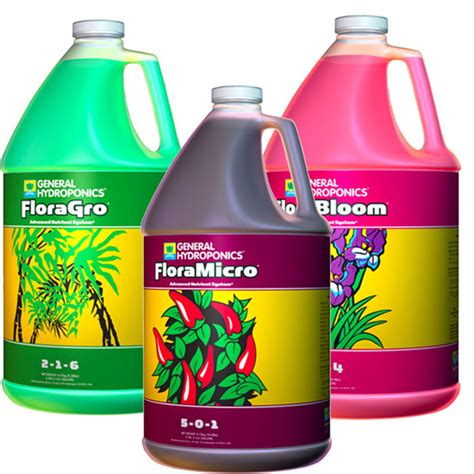 General Hydroponics Flora Series Basic Hydroponic Nutrient Package - Medium Nutrients